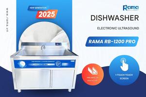 Lave-vaisselle à ultrasons industriel Rama RB-1200 Pro 220V Inox 304 pour utilisation en cuisine de restaurant - Product Image 3