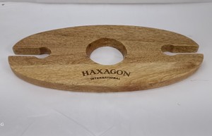 Escaparate de estilo de madera maciza de primera calidad, juego de soporte decorativo para botellas de cerveza de color marrón, estante de vino de madera hecho a mano - Product Image 2