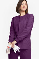Veste de gommage médical pour femme à manches longues Snap Front Professional Healthcare Uniform Top