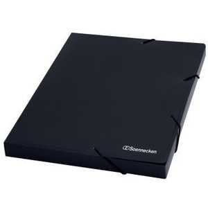 Soennecken A4 File <b>Box</b> 24.5 X 31.2 cm 25mm Elastic Closure Polypropylene Black - Product Image 1