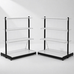 Factory Direct Double-Sided Grid Wire Mesh <b>Display</b> <b>Rack</b> for Retail Grocery Stores | Lightweight Durable Supermarket Shelving - Product Image 1