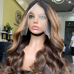 Pelucas de cabello humano virgen vietnamita estilo rizado extensiones de ondas naturales de doble dibujado con cierre transparente peluca Frontal venta - Product Image 1