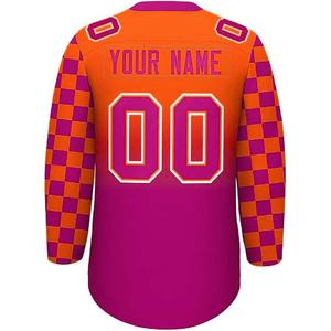 Dernier style de maillot de hockey sur glace pour hommes col V sublimation brodé manches longues personnalisé pour hommes - Product Image 5