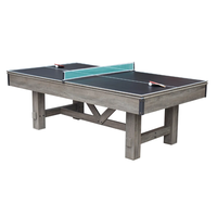 Table de billard multi-jeux de 7 pieds avec dessus de salle à manger et ping-pong comprend des bancs pour le rangement à domicile et les accessoires Finition en bois de grange