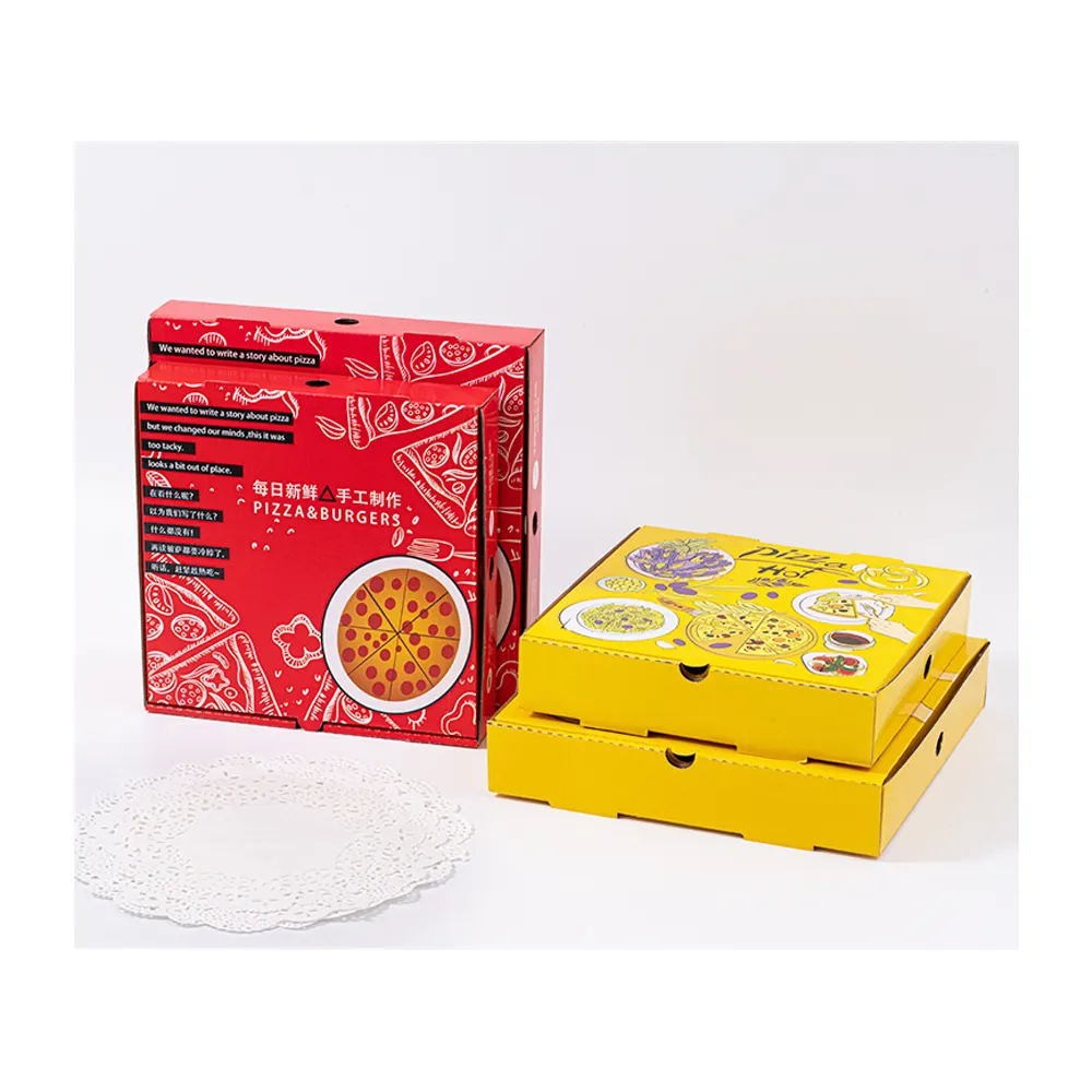Golden Ocean Wholesale Custom Logo Printing White Corrugated Pizza Packing Paper Carton Box