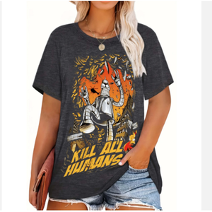Meilleure vente motif numérique imprimé col rond respirant à manches courtes pull lavage à l'acide t-shirt pour femme t-shirt ajusté pour femme - Product Image 1