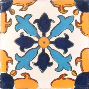 90 Azulejos de Talavera de arcilla mexicana TalaVERA Cerámica de México Uso de pared o piso # C004 - Product Image 1