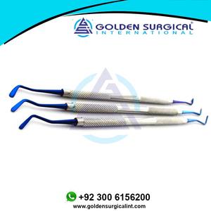 Puntas de titanio azul, instrumento de llenado de plástico plano Dental, amalgama, compuesto, dentadura restauradora, juego Dental, instrumentos quirúrgicos - Product Image 6