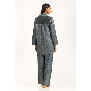 Ensemble coordonné en coton noir imprimé pour femmes, style chinois, tissu crêpe - Product Image 3