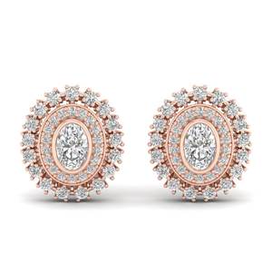 REYES - Aretes de Oro Rosa Sólido de 14K con Moissanita Ovalada de 2.54 Quilates, Cierre de Rosca, para Mujer, Joyería Fina para Regalo - Product Image 2