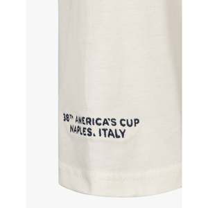 T-Shirt America's Cup 38 Road to Napoli 100% Cotone Off-White con Logo Ricamato, Jersey Traspirante Vestibilità Ampia - Product Image 4