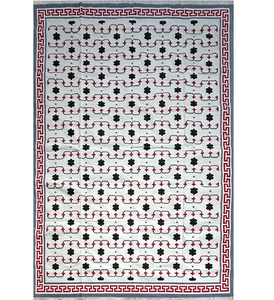 Custom Handwoven Oversized Cotton Dhurrie Carpet Reversible Flatweave Area Rug <b>Set</b> Washable & Wholesale - Product Image 2