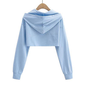 Ropa de mujer Cómodo Crop Top Sudaderas con capucha Venta caliente Calidad Premium Crop Top Sudaderas con capucha para la venta - Product Image 3