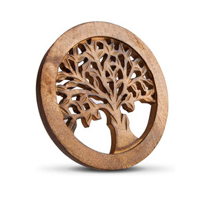 <b>Large</b> Solid Bamboo Wood Kitchen Cup Coaster Trivet with Non-Slip Pads Heat Resistant Bowl Hot Pot <b>Mat</b> Teapot Holder - Product Image 5