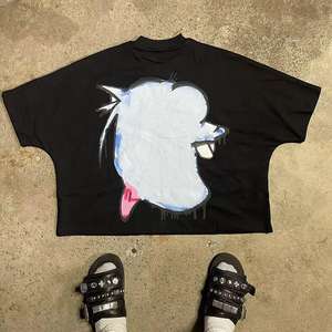 Camiseta de corte en caja sin costuras personalizada del fabricante para hombre, Camiseta de gran Tamaño 250 Gsm Heavyweight 100% algodón, Camiseta corta cuadrada de 2 paneles para hombre - Product Image 3