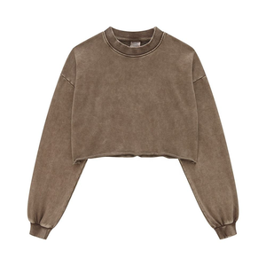 Camisetas para mujer, camisetas cortas, Tops cortos para mujer, ropa en blanco de verano, Camiseta corta de gran tamaño con lavado ácido de algodón 100% para mujer - Product Image 6