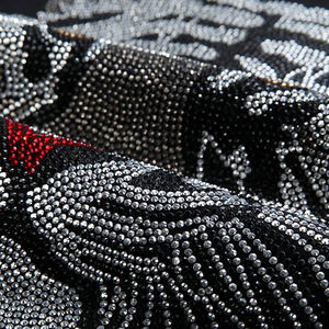 Calidad Premium 100% algodón 250Gsm diamantes de imitación diseño estampado camisetas de verano para hombres personalizar Logo camisas - Product Image 3