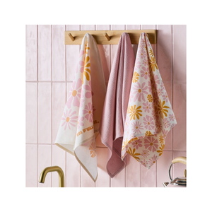 Serviette de cuisine de golf brodée à lignes roses, commande en gros, 45x70cm, 320GSM, tissage en coton durable, destinée aux clubs de vente en gros et de détail - Product Image 2