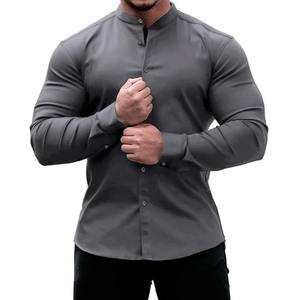 Chemise imprimée décontractée à la mode pour hommes, chemise à manches longues en polyester avec col boutonné et revers, vêtements de coupe régulière pour hommes, chemise formelle pour hommes - Product Image 1