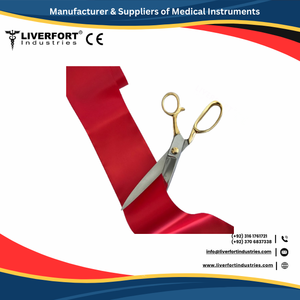 Tijeras ceremoniales de acero inoxidable chapadas en oro manual de alta resistencia de 25 pulgadas para inauguración de corte de cinta y eventos especiales - Product Image 6