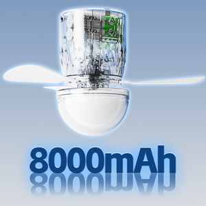 Ventilateur suspendu multifonctionnel DP Wholesale, 8000 mAh, longue autonomie, télécommande, 12 W, ventilateur de plafond rechargeable avec lumière LED - Product Image 4