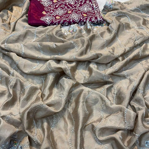 Indio elegante Bollywood diseñador Chinon seda Saree última exclusiva elegante blusa para étnico de moda fiesta mujeres niñas desgaste - Product Image 1