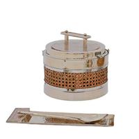 Dernier modèle de chauffe-plat de luxe moderne, durable, avec support en bois et couvercle en métal, en acier inoxydable, pour buffet et réchaud de table