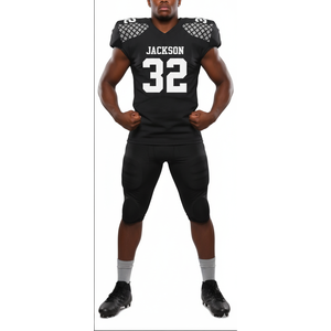 Conjunto de Uniforme de Fútbol Americano en Oferta, Sublimado, para Adultos, Pantalones Cortos de Sarga, Camisetas con Número Impreso, Estilo Universitario - Product Image 1