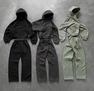 Ensemble survêtement personnalisé en deux pièces, pantalon de survêtement ample et sweat-shirt à capuche pour homme, sweat-shirt à capuche surdimensionné lourd à fermeture éclair pour homme, survêtement pour homme - Product Image 5