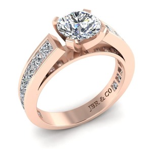 Anillo de compromiso de plata 925 chapado en oro amarillo redondo y Princesa para hombre a precio mayorista - Product Image 2