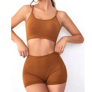 Sujetador deportivo ajustable para mujer, conjunto de bragas ajustadas para entrenamiento de secado rápido, diseño transpirable, conjunto de bragas de sujetador de Yoga sólido más nuevo - Product Image 6