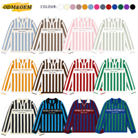 Pull Polo Homme Tricoté à Rayures avec Logo Lettre Personnalisé – Haut Tricot Style Maillot de Foot