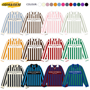 Pull <span class=keywords><strong>Polo</strong></span> <span class=keywords><strong>Homme</strong></span> Tricoté à Rayures avec Logo Lettre Personnalisé – Haut Tricot Style Maillot de Foot - Product Image 4