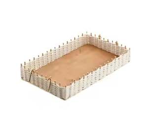 Plateau de service rectangulaire de qualité supérieure, accessoires d'hôtel, vaisselle, meilleur design, plateau de service en bois avec poignées noires - Product Image 4