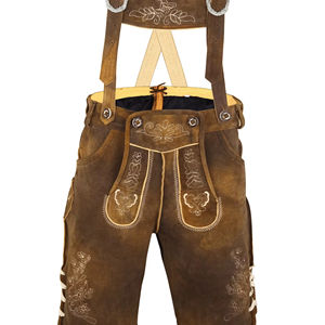 Herren กางเกง lederhosen ขายาวสีน้ำตาลบาวาเรียสีน้ำตาล Oktoberfest Lederhosen กางเกง Trachten กำหนดเองผ้าหนังวัวหนัง2025หนังกลับ - Product Image 1