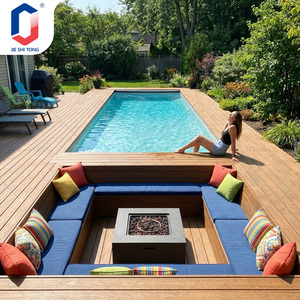 สระว่ายน้ำกลางแจ้งอะคริลิกไฟเบอร์กลาสพร้อมเตาผิงและตู้กระจก - Product Image 1