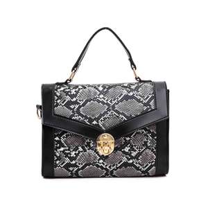 Bolso de hombro Formal negro P55302 estilo Preppy Vintage cuero genuino PU forro Cadena de diamantes impermeable para verano invierno - Product Image 3