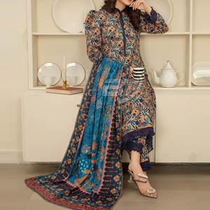 Conjunto de Kurta, Pantalón y Dupatta 2025 en Talla Adulto, Conjunto Étnico de Kurta Shalwar, Vestido Casual de 3 Piezas para Mujer Pakistaní - Product Image 5