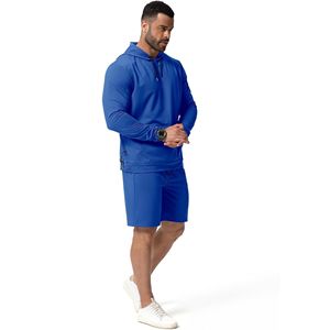 ชุดเสื้อนอกใส่วิ่งมีฮู้ดสำหรับผู้ชาย, ชุดวอร์ม2ชิ้นสำหรับใส่วิ่งจ๊อกกิ้งมีฮู้ดกางเกงขาสั้นทอแบบลำลองสำหรับผู้ชาย - Product Image 2