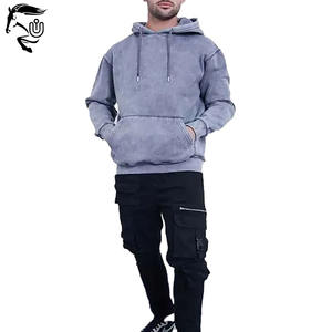 ชุดเสื้อฮู้ดฟอกสีกรดวินเทจสำหรับผู้ชายผ้าฝ้ายเทอร์รี่ผ้าฝ้ายขนาดใหญ่ปรับแต่งได้พิมพ์ลาย100% - Product Image 1