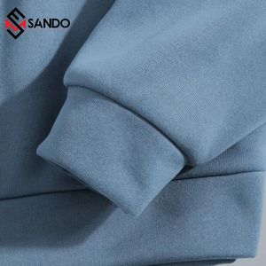 Sudadera con hombros caídos y logotipo personalizado para mujer, OEM, venta al por mayor, ropa de calle, Top corto de gimnasio, sudaderas con capucha occidentales lisas, ropa - Product Image 6