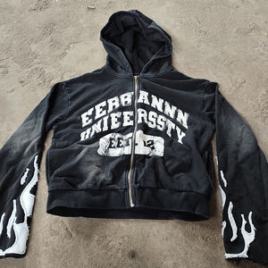 Nouveau design de gros survêtement vintage délavé à l'acide personnalisé ensemble de sweat à capuche et pantalon de survêtement pour hommes - Product Image 4