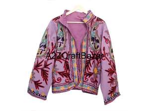 Veste indienne faite à la main avec broderie en tissu de canard, veste bohème à manches longues, blazer court pour femmes, vêtements de soirée d'automne - Product Image 6