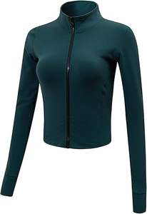 Women Jacket High Quality Control Spandex Polyester Comfortable Windbreaker <b>Long</b> <b>Sleeve</b> Zip <b>top</b> - Product Image 2