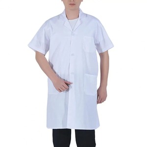 Uniformes médicos blancos Unisex Lab Overall Enfermera Doctor Ropa de trabajo profesional Camisa de trabajo con botones de manga larga corta de longitud media - Product Image 3