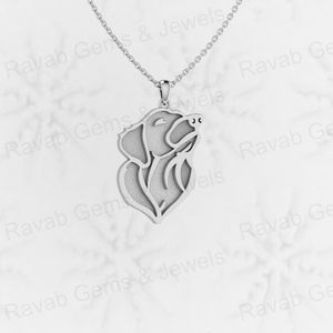 Sólido 925 Plata 26x19mm Labrador cara de perro Base en blanco Semi montaje encanto colgante ajuste para Resina y cenizas trabajo fabricación de joyas - Product Image 4