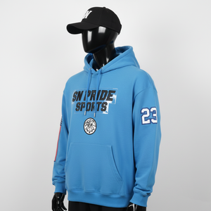 Sweat-shirts à capuche en polaire polyester/coton personnalisés, lourds, coupe régulière, avec patchwork personnalisé - Product Image 2