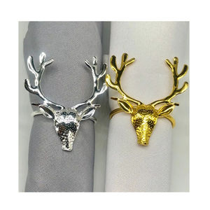 Rond de serviette en métal en laiton massif de qualité supérieure Rond de serviette de renne antique pour accessoires de décoration de table Anneaux de serviette - Product Image 4