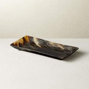 Handcrafted Rectangular Horn <b>Tray</b> With Glossy Surface And Raised Edges For Serving Snacks And Beverages for Home & kitchen Decor - Product Image 5