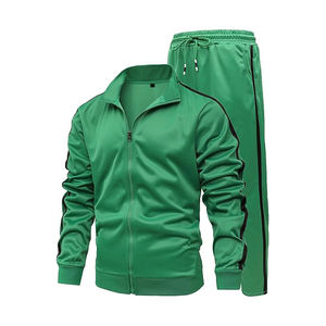 ชุดวอร์มผ้าฝ้าย100% สีเขียวของผู้ชายแบบเย็บติดคุณภาพสูงสำหรับฤดูหนาว - Product Image 2